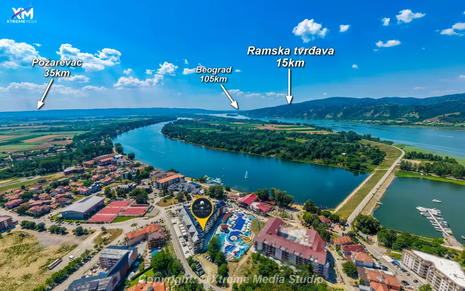 Pogled iz vazduha na Srebrno jezero i okolinu sa orijentirima